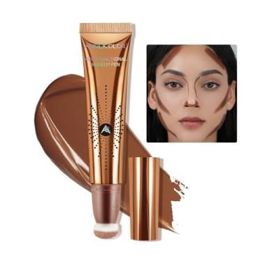 Imagem de Contorno em Bastão Líquido para Bochechas, Corretivo Líquido com Aplicador Almofada, Fórmula Construível, Contour Líquido Bronzer Stick Long Lasting Maquiagem Facial Natural