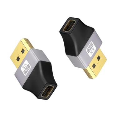 Imagem de Duttek Adaptador DisplayPort 8K para Mini DisplayPort, DisplayPort Macho para Mini DisplayPort Fêmea, Display Port 1.4 Adaptador 8K @60Hz UHD Vídeo para Laptop, PC, Monitor, TV, Pacote com 2