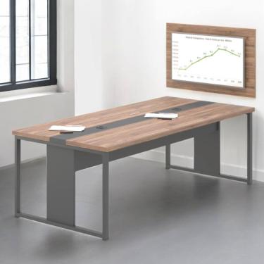 Imagem de Mesa Sala de Reunião Com Paniel de TV Parma Noce Preto