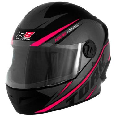 Imagem de Capacete Moto Fechado Pro Tork R8 Unissex, 60, Preto/Rosa