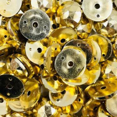 Imagem de Botão Redondo Sextavado 18mm 10pçs Dourado Abs 11g - Macall