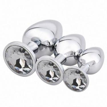 Imagem de Plug anal de metal com pedra - p/m/g - SEXY IMPORT, G