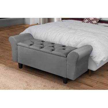 Imagem de Recamier Baú Lara 150 cm Sapateira Quarto Puff Closet Nicho Organizado