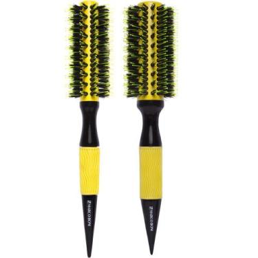 Imagem de Kit escova profissional ceramica yellow 47mm 57mm marco boni