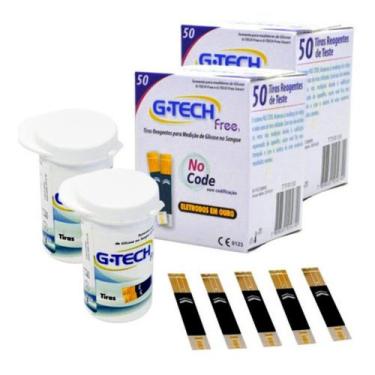 Imagem de Tiras Reagentes Medir Diabetes Glicose Glicemia 100 Unidades Free - G-