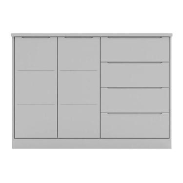 Imagem de Cômoda Infantil Pietra com 2 Portas e 4 Gavetas Cinza - PR Baby, Cinza