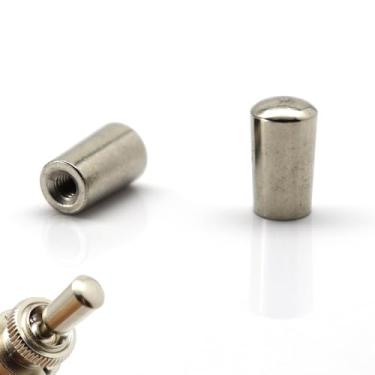 Imagem de Acessório de guitarra Epiphone - 2 peças de botões de interruptores metálicos estilo LP de 3 vias, métrico M4, para Epi Les Paul (cromado, 2 peças - 4 mm)