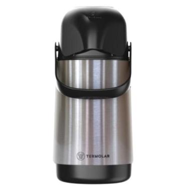Imagem de Garrafa Termica Lumina Termolar 500ml Inox Pressão, 500ml, Inox e Pret