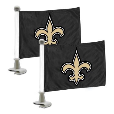Imagem de FANMATS 61874 bandeiras de carro embaixador do New Orleans Saints – Pacote com 2 mini bandeiras automotivas, 10 x 15 cm, perfeitas para capuz ou porta-malas