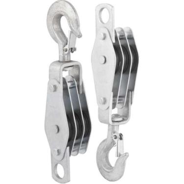 Imagem de Moitão cadernal 650kg 3 roldanas 45x10mm com 2 peças - Vonder