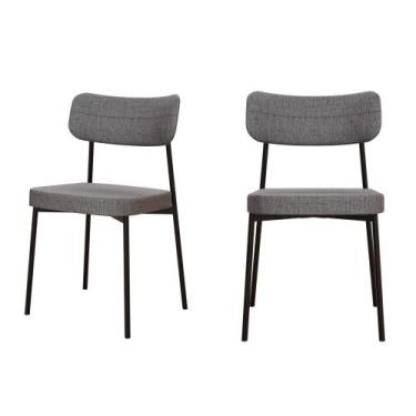 Imagem de 2 Un. Cadeira Fixa Estofada Mynna Tecido - Compace