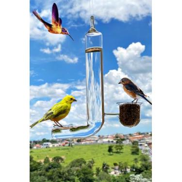 Imagem de Bebedouro E Comedouro Duplo De Vidro Para Pássaros Ar Livre - Dal aces