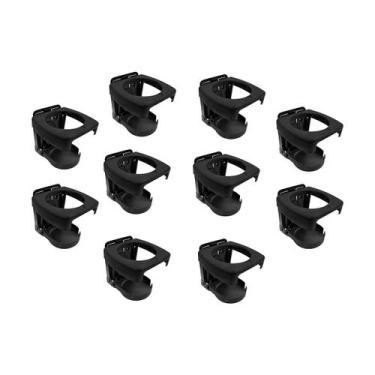 Imagem de Kit 25 Porta Copo Retrátil Dobrável Cor Preta Barco Lancha - Rei Marin