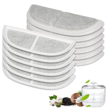 Imagem de Pacote com 12 filtros de fonte de água para gatos para dispensadores de água de aço inoxidável Eufy 3L/2,976 g, sistema de filtragem tripla filtro de fonte de água para animais de estimação filtro de