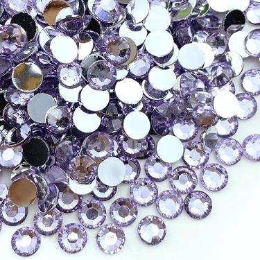 Imagem de Jmassyang 10.000 peças de strass de resina de 2 mm com strass redondo brilhante brilhante para arte de unhas canecas copos garrafas artesanato decoração roupas sapatos camisas bonés decoração (A11 roxo claro)