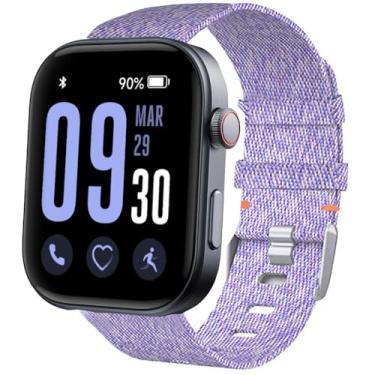 Imagem de Pulseira para relógios inteligentes GTX13, GTX12, Lamshaw 22 mm, tecido de nylon, respirável, acessório de substituição compatível com relógios inteligentes Fitpolo GTX12, ENOMIR GTX12, Tensky GTX12,