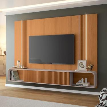 Imagem de Home Suspenso Decorativo Rennes Mdf-mdp C-led Para Tv Até 85 Polegadas Cinamomo-off White G26 - Gran Belo