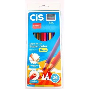 Imagem de Lápis de Cor Triangular Super Color 24 Cores + 1 Apontador - CIS -