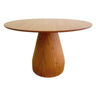 Imagem de Mesa De Jantar Cone Balonê Redonda 120 Cm Tampo Freijó Base Freijó Cor Marrom