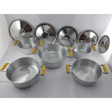Imagem de Jogo De Panelas Grossas Alumínio Batido Fundido Num 18ao26 - Mega Alum