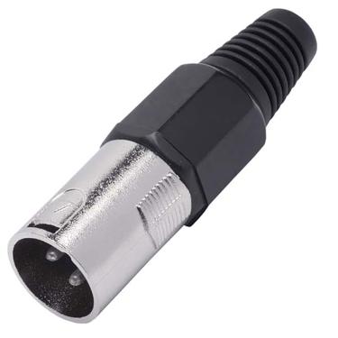 Imagem de Conector Cannon de Microfone Macho Profissional Preto