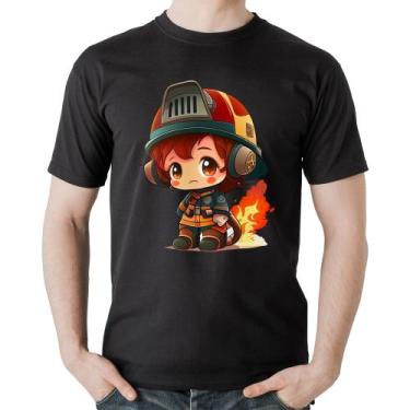 Imagem de Camiseta Algodão Bombeiro Mirim - Foca na Moda, Preto, P