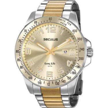 Imagem de Relógio Seculus Masculino Bicolor Long Life 20854GPSVBA1 Analógico 5 A