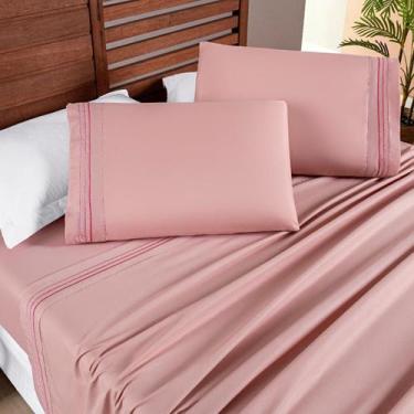 Imagem de Conjunto Cama Casal Queen Size Cherry Bordado Inglês 200 Fios ALLEGRA 