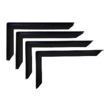 Imagem de Kit Suportes Mão Francesa 30 Cm Reforçada Com 4 Peças na Cor Preta - M