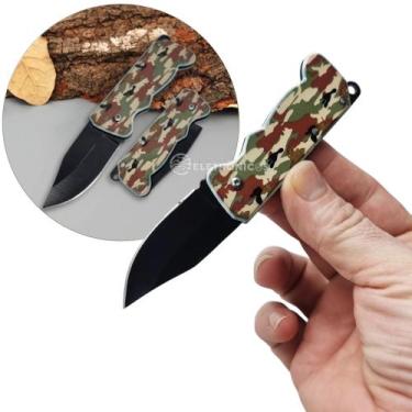 Imagem de Mini Canivete Retrátil em Aço Inoxidável Camuflado com Lâmina de 5cm A