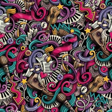 Imagem de Papel De Parede Temático Moderno Musical - 1,50x0,50m - DEKAL DECOR