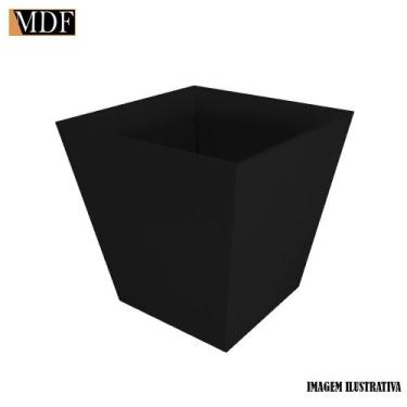 Imagem de Kit 25 Cachepot Liso Borda Reta 13,5x13,5 Mdf Madeira Pintado - ATACAD