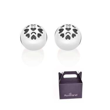 Imagem de Brinco Bola com Corações Prata Maciça 925 Rommanel 820237, Prata