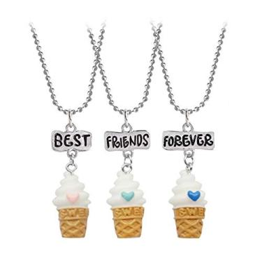 Imagem de Conjunto de 2 a 3 colares, Best Friends Forever Friendship, sorvete, biscoito, donut, flamingo, garrafa de desejos, pingente colorido, fofo, colares, amizade, presentes de aniversário, Metal Acrílico,