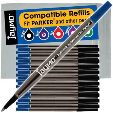 Imagem de Jaymo - Refil de caneta Parker Quink Rollerball compatível, 24 Blue