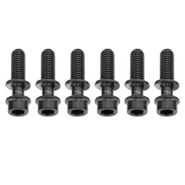 Imagem de Conjunto de Parafusos do Guiador de Bicicletas de 6 Pces, Parafusos da Haste do Guiador M5x18mm Com Arruela para Bicicletas de Montanha (BLACK)