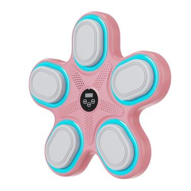 Imagem de Rock88 Máquina de boxe musical, máquina de perfuração de música montada na parede com 9 velocidades ajustáveis, equipamento eletrônico de treino doméstico para academia, escritório, rosa