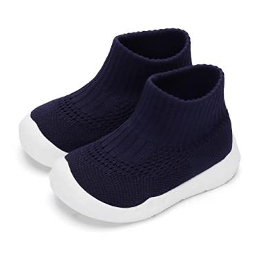 Imagem de Engtoy Sapatos De Bebê Sapatos De Meia Para Bebê Sapatos De Caminhada Para Bebês Chinelos Infantis Antiderrapantes Respiráveis Com Sola De Borracha Macia Tênis Para Bebês Meninos E Meninas