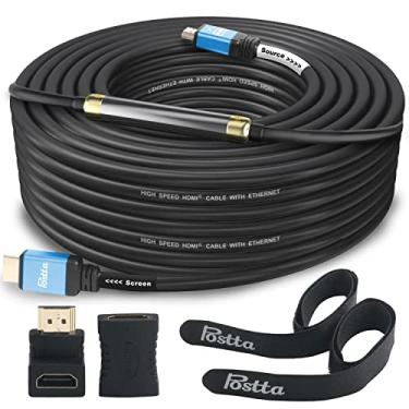 Imagem de Cabo HDMI Postta Ultra HDMI 2.0 V com 2 peças de cabos + 2 adaptadores HDMI suportam 4K 2160P, 1080P, 3D, retorno de áudio e Ethernet-Blue, Azul, 75FT