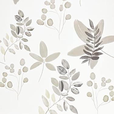 Imagem de Caltero Papel de parede de folha floral bege papel de parede de descascar e colar 40 cm × 98,4 m papel de parede de folhas de eucalipto oliva papel de contato floral removível para armários revestimentos de paredes