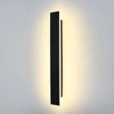 Imagem de Luminária de parede interna moderna, tira longa, LED, moda, escada, luminária de parede 3000K/4500K/6500K, interior, minimalista, preta, arandela, acrílico, quarto, sala de estar, corredor,