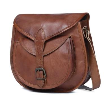 Imagem de Sitchic Bolsa transversal de couro, bolsas laterais para mulheres, bolsa lateral feminina transversal – bolsa unissex premium, Bolso único de 35,5 cm, 14 inches