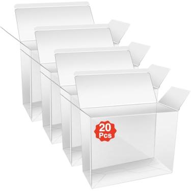 Imagem de 20 peças de caixa protetora de plástico transparente para proteção pop, capa protetora pop compatível com Funko Pop 2 caixas de 10 cm, antipoeira, sem arranhões, capas transparentes, 0,45 mm