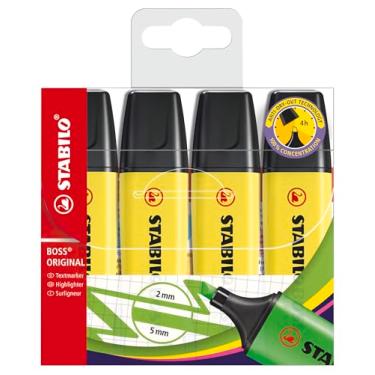 Imagem de STABILO Marca-texto BOSS Original Carteira amarela com 4