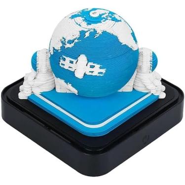 Imagem de calendário des, calendário de relógio 2025, calendário 3d, calendário de relógio 2025, calendário rasgado à mão da terra, calendário de escultura em papel 3d, para notas, enfeites decorativo