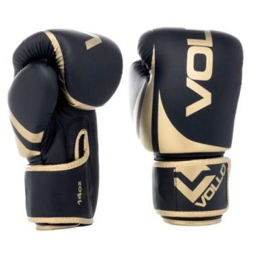 Imagem de Luva de Boxe/Muay Thai Vollo Preta/Dourada 14 Oz Lançamento