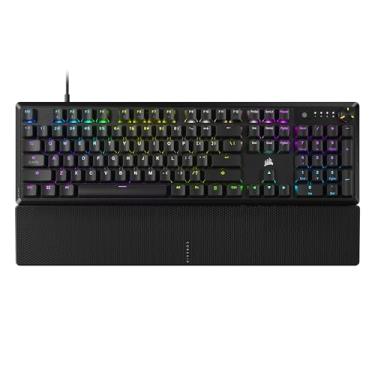 Imagem de Corsair Teclado mecânico para jogos K70 Core RGB com apoio para as mãos - Teclas lineares vermelhas MLX pré-lubrificadas - amortecimento de som - mostrador de controle de mídia - compatível com iCUE -