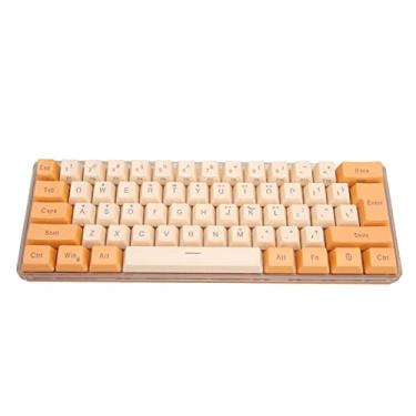 Imagem de Teclado de Jogo RGB de 6 Teclas Compactas Com Cabo Destacável, Design Omic para Uso do Escritório e Uso, e (Bege laranja)