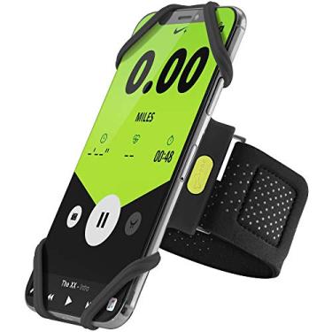 Imagem de 【Bone】 Suporte de celular para braçadeira de corrida Run Tie Running Tire, braçadeira de celular para Apple iPhone 14 13 12 11 Pro Max Mini XS XR X 8 7 6 Plus Galaxy S10 S9 S8, smartphone tamanho do telefone 4-6,7 polegadas (preto/tamanho do braço 15,7-21,5 polegadas)