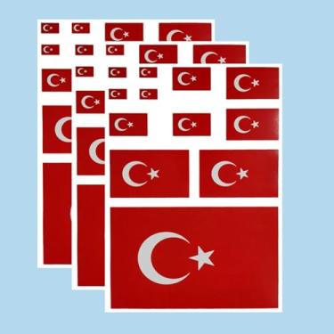 Imagem de Ruoming Ruoming Conjunto de adesivos da bandeira nacional, vários tamanhos, 3 folhas (Türkiye)